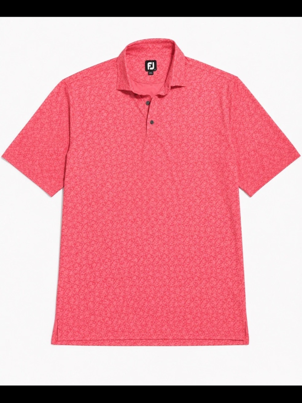 FJ FootJoy Men’s Large Pink Floral Golf Polo Shirt Performance Stretch Golf